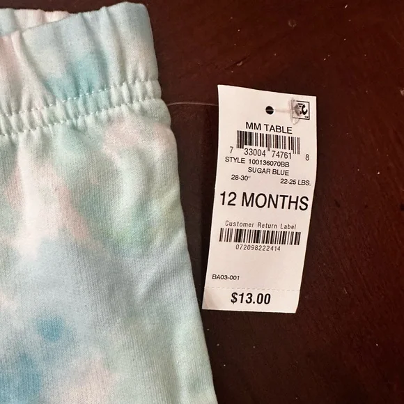 New Baby Tie-dye Sweatpants 12M - Picture 2 of 5